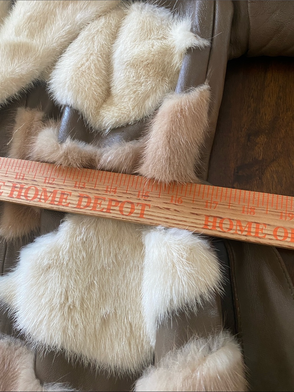 VINTAGE 1960S OLEG CASSINE PATCHWORK FUR LEATHER JACKET with tie waist. Size M - Picture 11 of 12